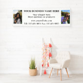 2つの写真ビジネス情連絡報の編集可能 横断幕 (インサイチュ)