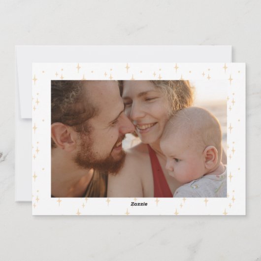 2つの写真マイファーストメリークリスマスベビー誕生 シーズンカード (裏面)