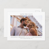 2つの写真ミニマルモダンエレガントリストの日付を保存 ポストカード (正面/裏面)