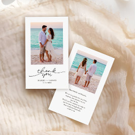 2つの写真モダンスクリプトの結婚予算に感謝 ノートカード