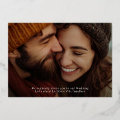 2つの写真ラドルチェヴィータ金ゴールド日付を保存 箔招待状 (裏面)