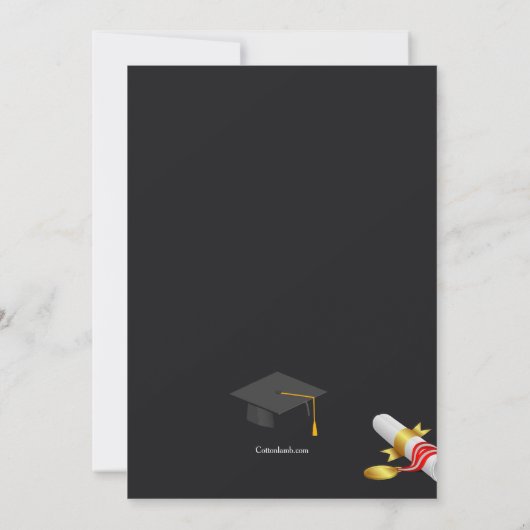 2つの写真卒業パーティー招待状 招待状 (裏面)