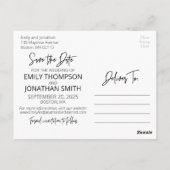 2つの写真日付はがきを黒で保存 ポストカード (裏面)