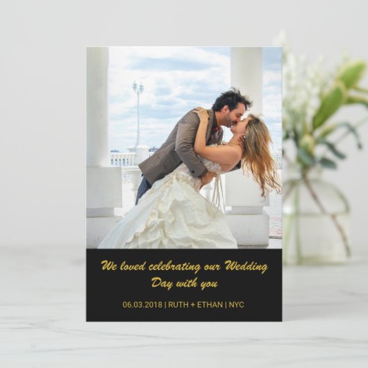 2つの写真-写真のサンキューカードを結婚している両側 サンキューカード (スタンド正面)