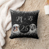 2つの写真 結婚記念日 当時と現在 クッション (ブランケット)