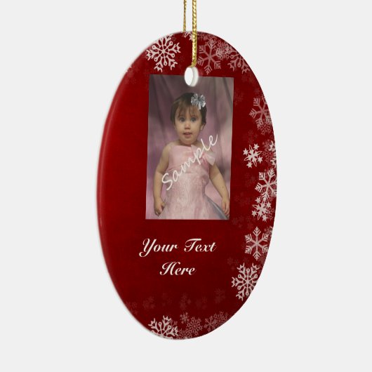 2つの写真/赤く及び青の側面のオーナメント セラミックオーナメント (右)