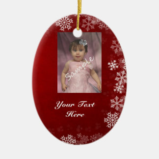 2つの写真/赤く及び青の側面のオーナメント セラミックオーナメント