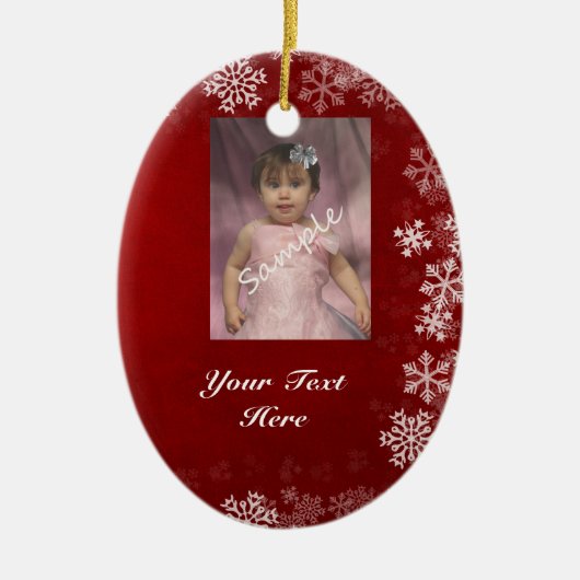 2つの写真/赤く及び青の側面のオーナメント セラミックオーナメント (正面)