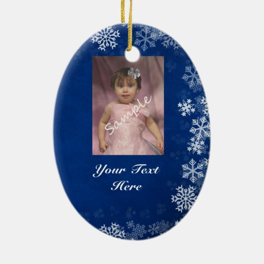 2つの写真/赤く及び青の側面のオーナメント セラミックオーナメント (裏面)