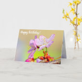 2つの勇敢な桜の花と背カラフル景 カード (黄色い花)