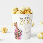 2つの動物園サファリ動物の子供の誕生日パーティー 紙コップ