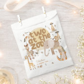 2つの動物園サファリ動物子供の誕生日 フェイバーバッグ (クリップ留めされた状態)