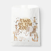 2つの動物園サファリ動物子供の誕生日 フェイバーバッグ (正面)