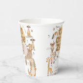 2つの動物園サファリ動物子供の誕生日 紙コップ (左)