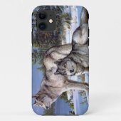 2つの北極の狼絵画の Case-Mate iPhoneケース (裏面)