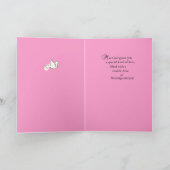 2つの十字との中型のピンクの双生児の洗礼カード カード (内部)