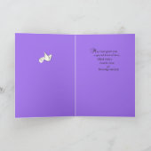 2つの十字との中型の紫色の双生児の洗礼カード カード (内部)