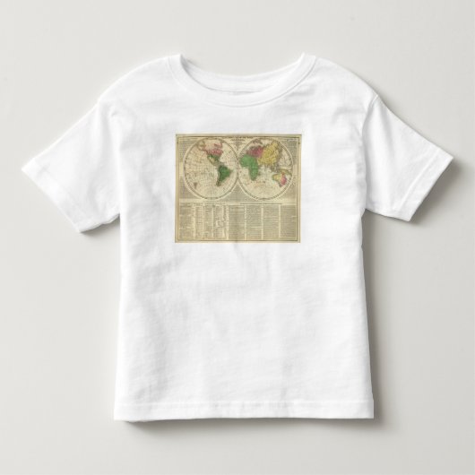 2つの半球として示されている世界 トドラーTシャツ (正面)
