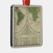 2つの半球として示されている世界 メタルオーナメント (右)