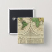 2つの半球として表示される世界 缶バッジ (正面&裏面)