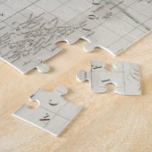 2つの半球の世界地図 ジグソーパズル (側面)