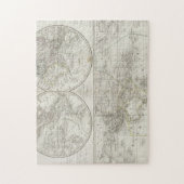 2つの半球の世界地図 ジグソーパズル (縦)