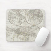 2つの半球の世界地図 マウスパッド (マウス)