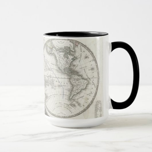 2つの半球の世界地図 マグカップ (右)