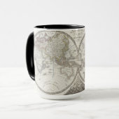 2つの半球の世界地図 マグカップ (正面左)