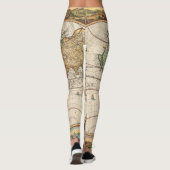 2つの半球の旧式な世界地図 レギンス (裏面)