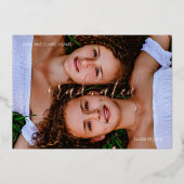 2つの卒業写真の発表フォイル 箔招待状 (正面)