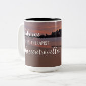 2つの単語1つの中指おもしろい皮肉引用文 ツートーンマグカップ (正面左)