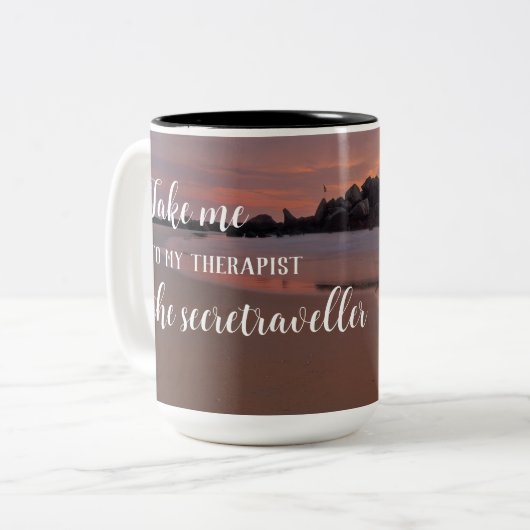 2つの単語1つの中指おもしろい皮肉引用文 ツートーンマグカップ (正面左)