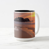 2つの単語1つの中指おもしろい皮肉引用文 ツートーンマグカップ (正面右)