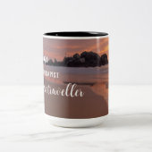 2つの単語1つの中指おもしろい皮肉引用文 ツートーンマグカップ (中央)