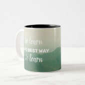 2つの単語1つの中指おもしろい皮肉引用文 ツートーンマグカップ (正面左)