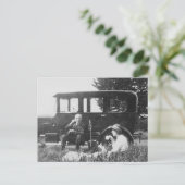 2つの古い白黒イメージ用の紅茶 – はがき (スタンド正面)