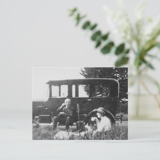 2つの古い白黒イメージ用の紅茶 – はがき (スタンド正面)