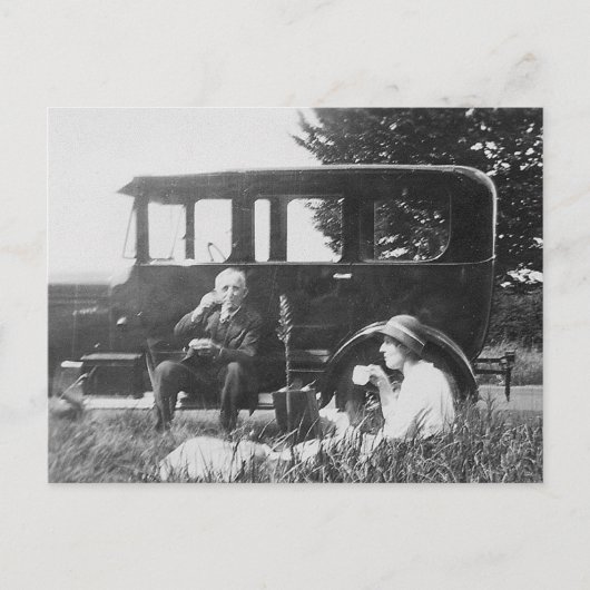 2つの古い白黒イメージ用の紅茶 – はがき (正面)