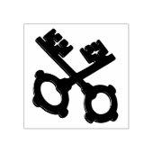 2つの古い鍵シルエットアートスタンプ ラバースタンプ (インプリント)