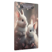 2つの可愛いウサギと桜クリップボード クリップボード (右)