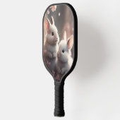 2つの可愛いウサギと桜ピックボールパドル ピックルボールラケット (左)