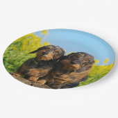 2つの可愛いダックスドッグダッケル友人ペットの写真 ペーパープレート (アングル)