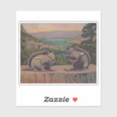 2つの可愛いチップムンクStump Mountains Lake シール (シート)