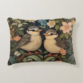 2つの可愛いベビー鳥植物園 アクセントクッション (正面)
