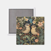 2つの可愛いベビー鳥植物園 マグネット (正面/裏面)