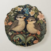 2つの可愛いベビー鳥植物園 ラウンドクッション (裏面)
