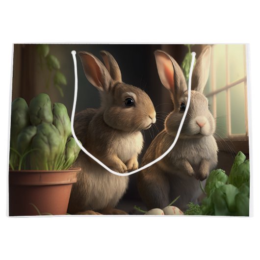 2つの可愛い家具を小屋に ラージペーパーバッグ (正面)