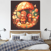 2つの可愛い小さな女の子小妖精や小人ストレッチキャンバス印刷 キャンバスプリント (インサイチュ (寝室))