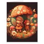 2つの可愛い小さな女の子小妖精や小人 (正面)